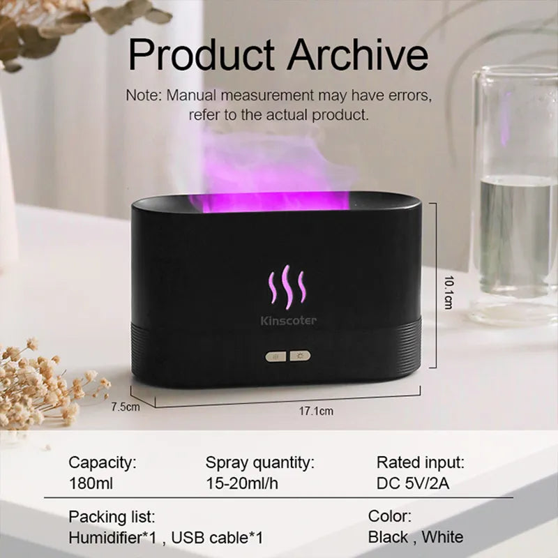 Black Kinscoter diffuser with size dimensions and 180ml capacity specification