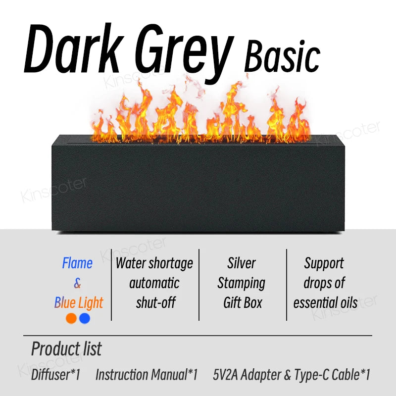 Dark Grey Basic KINSCOTER diffuser with auto shut-off and gift packaging

