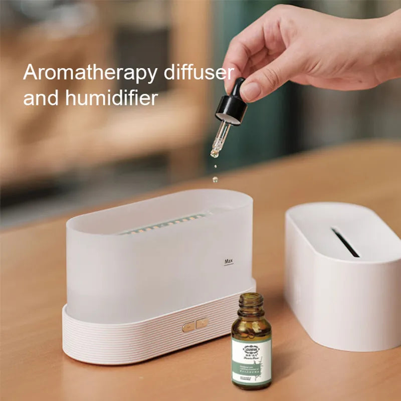 White diffuser with open top showing how to add essential oil drops